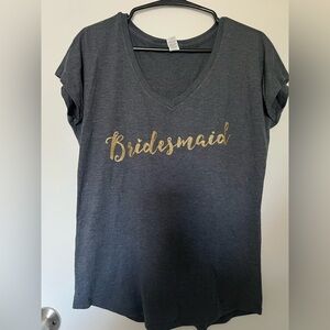Gray Bridesmaid Short Sleeve Tee